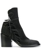 Ann Demeulemeester Lace Detail Boots - Black