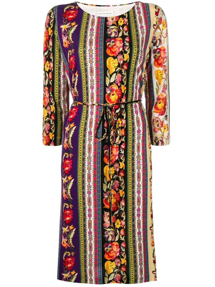 Etro Floral Print Tunic Dress - Neutrals