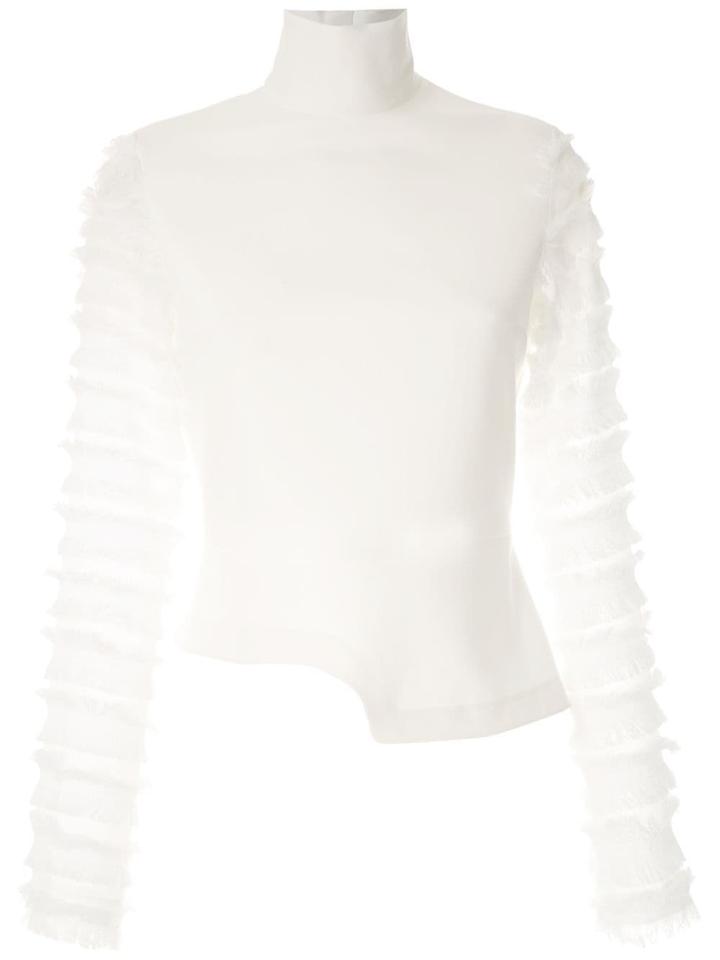 Gloria Coelho Asymmetric High Neck Blouse - White
