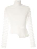 Gloria Coelho Asymmetric High Neck Blouse - White