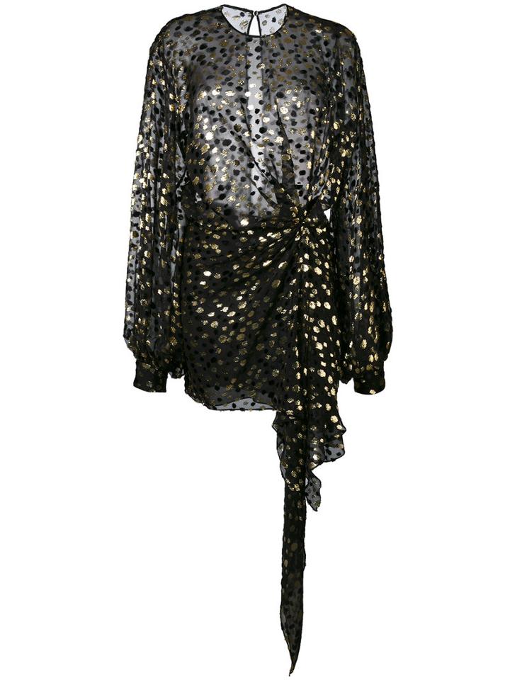 Saint Laurent - Mini Dress - Women - Silk/lurex/viscose - 38, Black, Silk/lurex/viscose