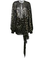 Saint Laurent - Mini Dress - Women - Silk/lurex/viscose - 38, Black, Silk/lurex/viscose