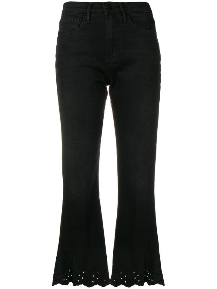Frame Flared Cropped Jeans - Black