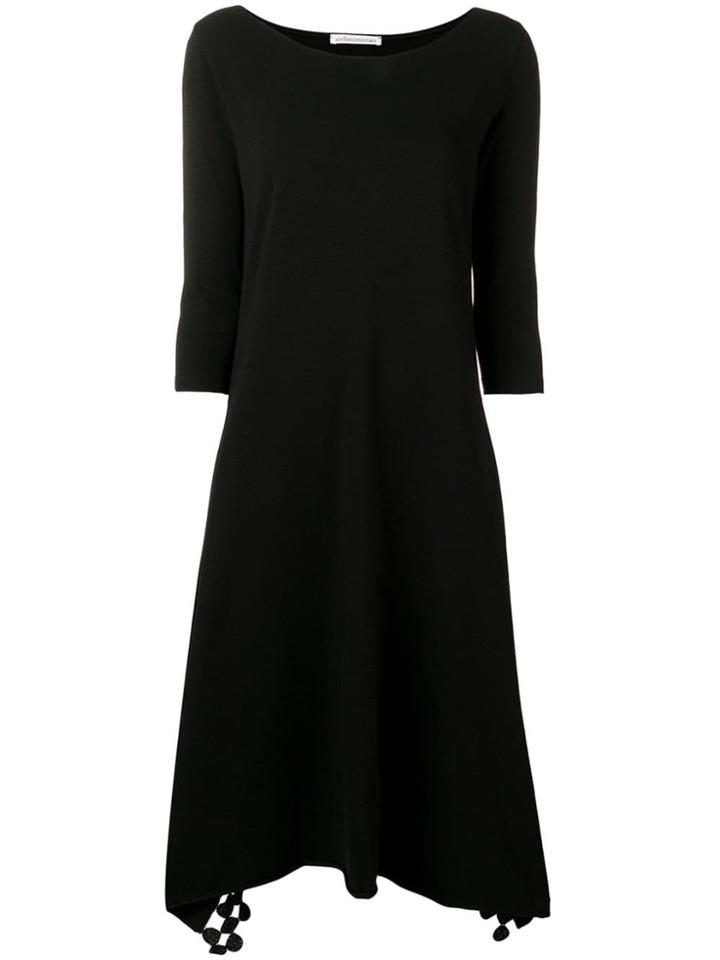 Stefano Mortari Laser Cut Hem Midi Skirt - Black