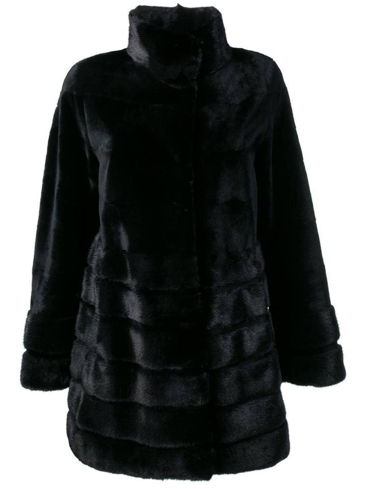 Liska Classic Midi Fur Coat - Black