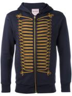 Palm Angels Embellished Zip Hoodie - Blue