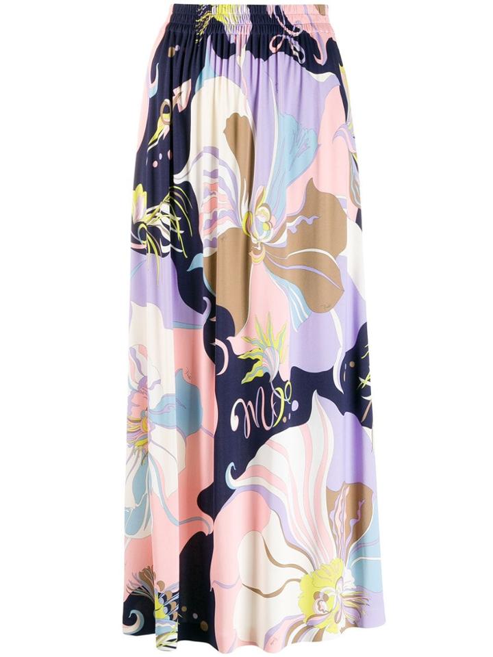 Emilio Pucci Mirabilis Print Gathered Midi Skirt - Multicolour