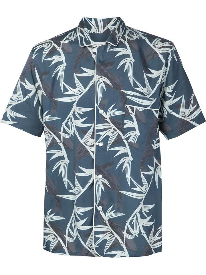 Marc Jacobs Shadow Leaf Shirt, Men's, Size: 48, Blue, Viscose