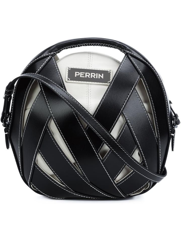 Perrin Paris Straps Detail Crossbody Bag, Women's, Black
