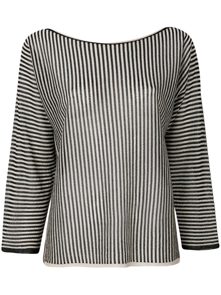 Twin-set Striped Metallic Blouse - Black