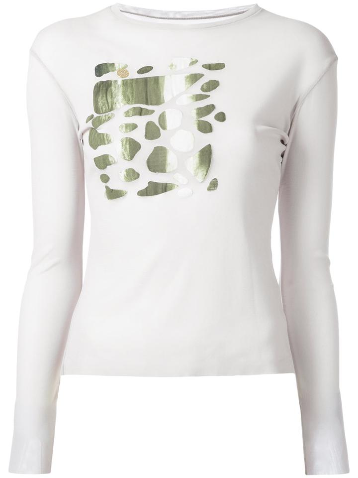 Kotohayokozawa - Sheer Scale Top - Women - Polyester - S, Grey, Polyester