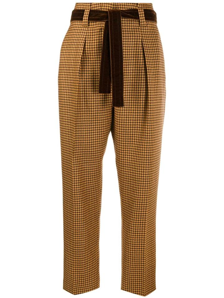 Pt01 High Rise Cropped Trousers - Yellow