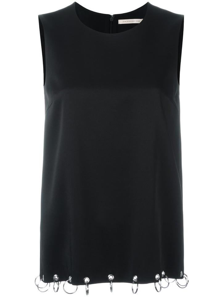 Christopher Kane Ring Detail Tank Top, Women's, Size: 40, Black, Acetate/iron/viscose/silk