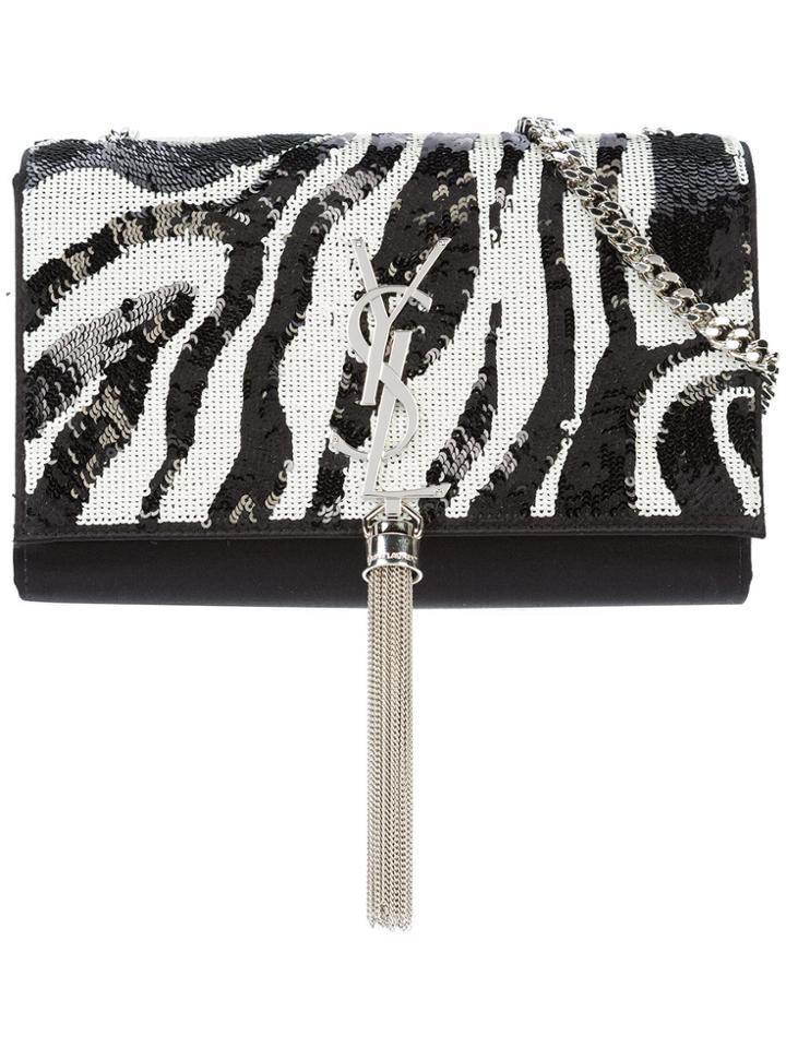 Saint Laurent Tiger Kate Tassel Chain Wallet - Black