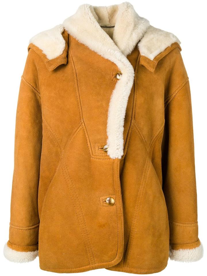 A.n.g.e.l.o. Vintage Cult 1980's Shearling Hooded Coat - Neutrals