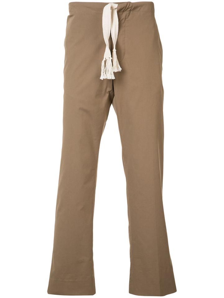 Maison Margiela Drawstring Trousers, Men's, Size: 48, Brown, Cotton/spandex/elastane