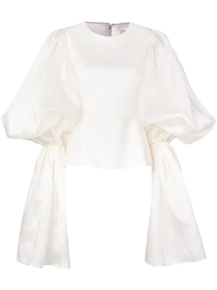 Christian Siriano Puff Sleeve Top - White