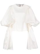 Christian Siriano Puff Sleeve Top - White