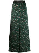 Sacai Leopard Print Long Skirt - Green