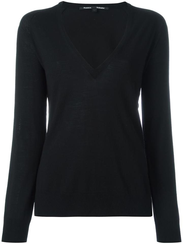 Proenza Schouler V-neck Jumper, Women's, Size: Small, Black, Merino