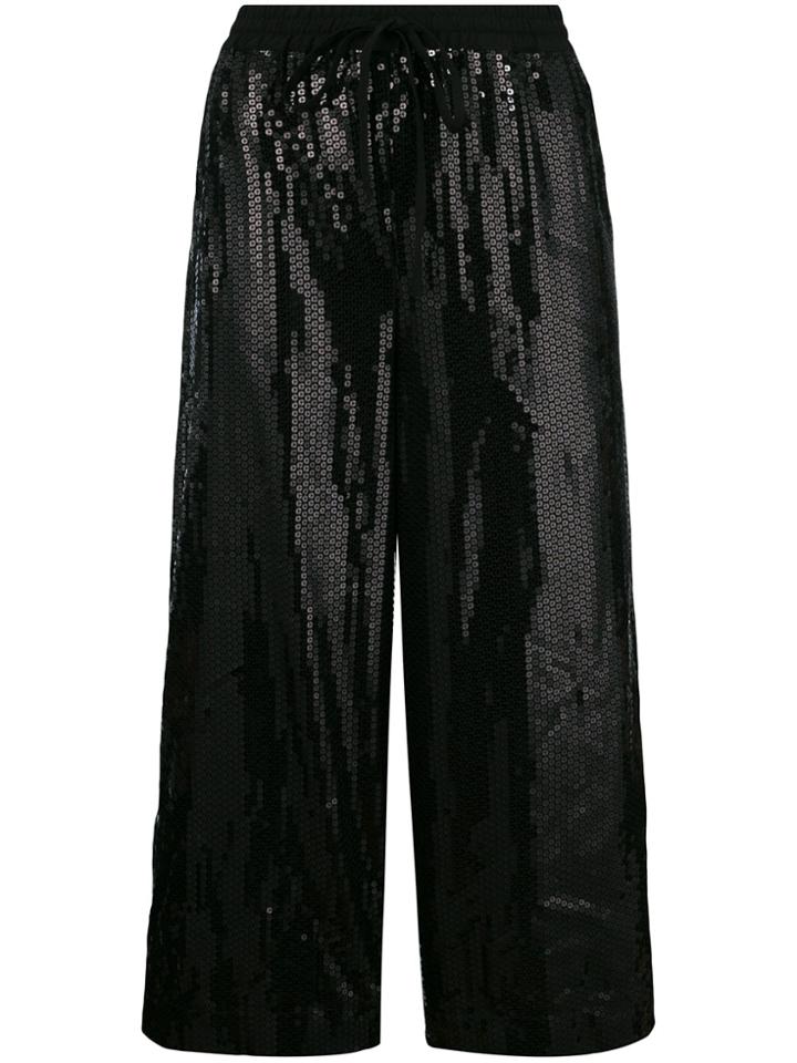 P.a.r.o.s.h. Cropped Drawstring Trousers - Black