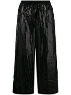 P.a.r.o.s.h. Cropped Drawstring Trousers - Black