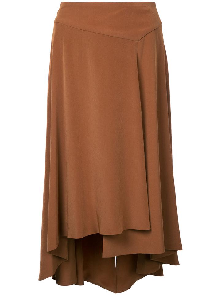 Estnation - Pleated Skirt - Women - Acetate - 38, Yellow/orange, Acetate