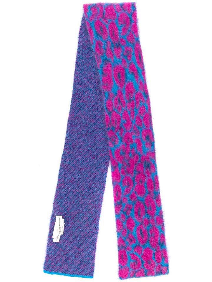 Golden Goose Pop Leopard Knitted Scarf - Blue