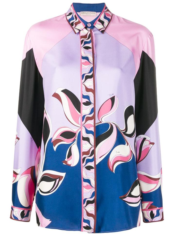Emilio Pucci Graphic Print Silk Shirt - Pink