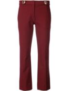 Derek Lam 10 Crosby Cropped Flare Trouser With Grommet Detail - Red