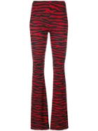Mm6 Maison Margiela Zebra Stripe Printed Flared Trousers