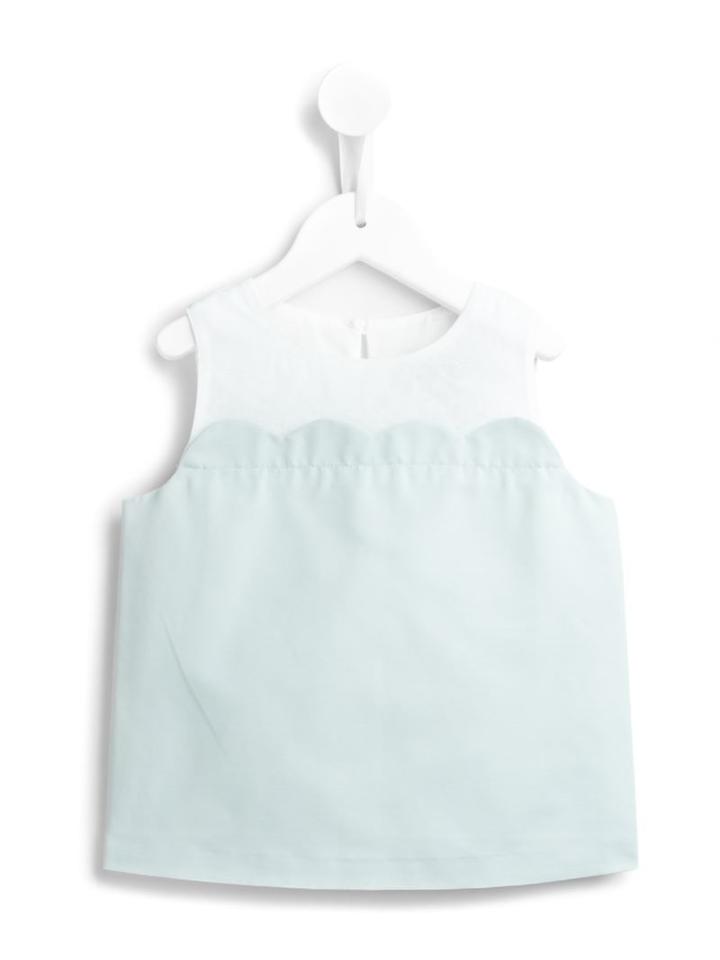 Hucklebones London Scalloped Shell Top, Girl's, Size: 8 Yrs, Blue