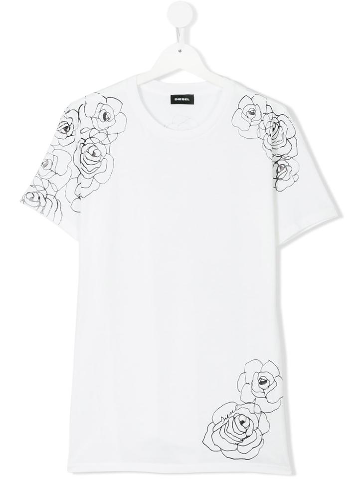 Diesel Kids Printed T-shirt - White