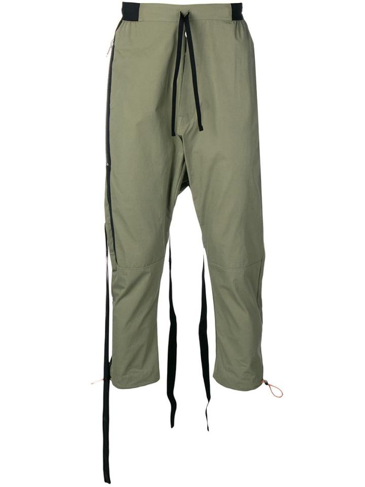 Unravel Project Dropped Crotch Trousers - Green