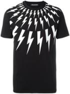 Neil Barrett Lightning Bolt T-shirt, Men's, Size: Small, Black, Cotton