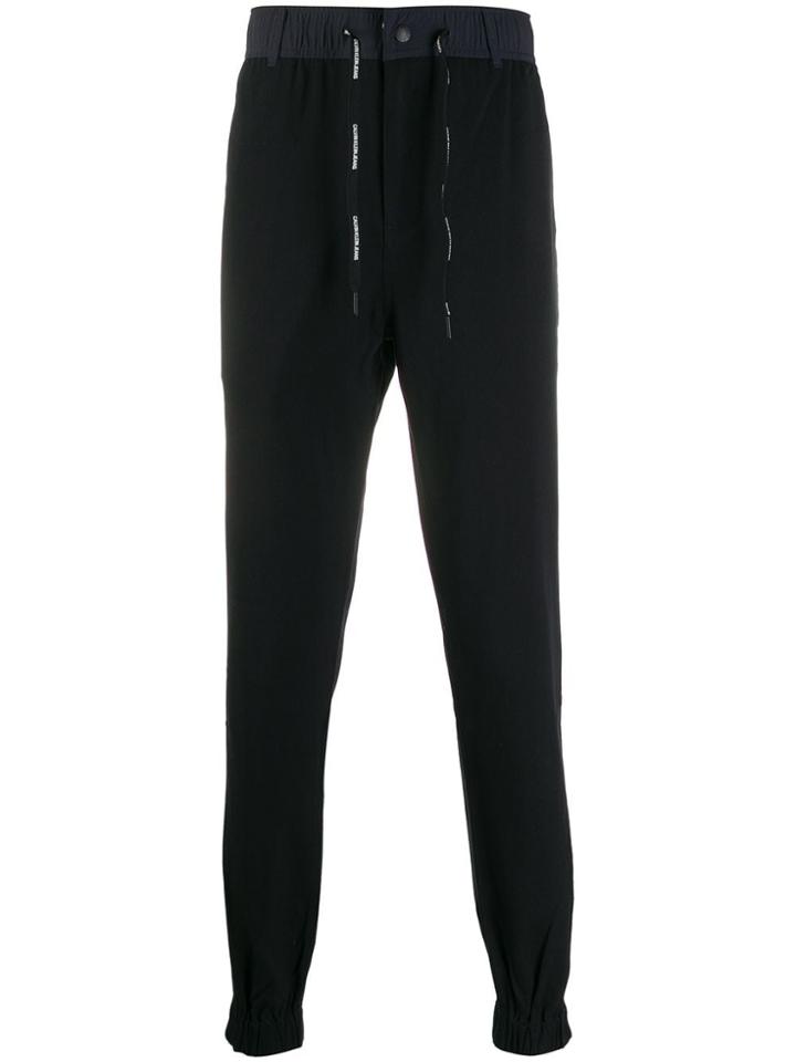 Calvin Klein Jeans Drawstring Waist Tapered Trousers - Black