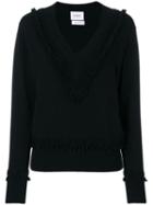 Barrie Romantic Timeless Cashmere V Neck Pullover - Black