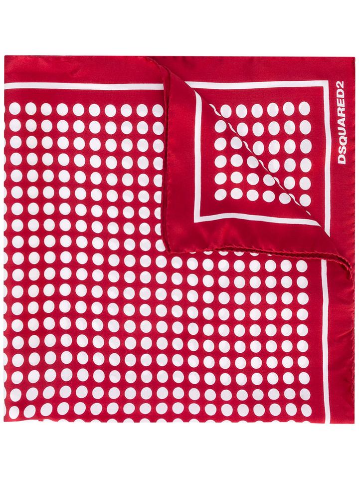 Dsquared2 - Dot Neck Scarf - Women - Silk - One Size, Red, Silk
