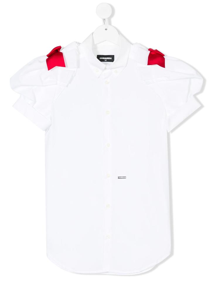 Dsquared2 Kids Ribbon Embroidered Top - White