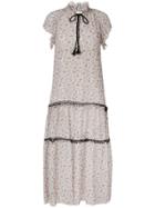 See By Chloé Rose Print Peasant Dress - Nude & Neutrals
