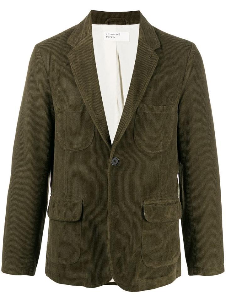 Universal Works Ribbed Fitted Blazer - Green