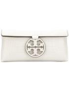Tory Burch Miller Embossed Clutch - Neutrals