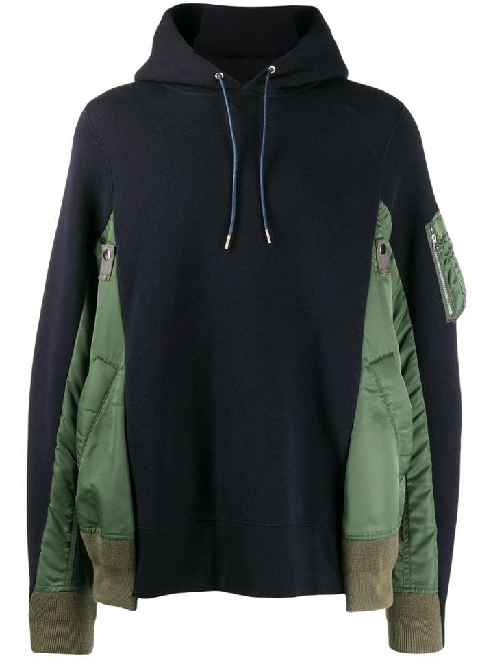 Sacai Panelled Hoodie - Blue