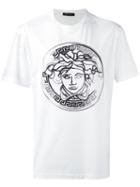 Versace Medusa T-shirt, Men's, Size: Medium, White, Leather/rubber