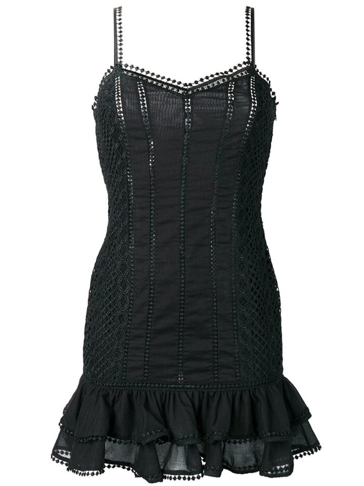 Charo Ruiz Embroidered Fitted Mini Dress - Black