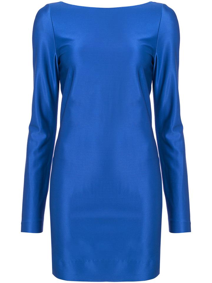 Mugler - Open Back Bodycon Dress - Women - Viscose - 36, Blue, Viscose