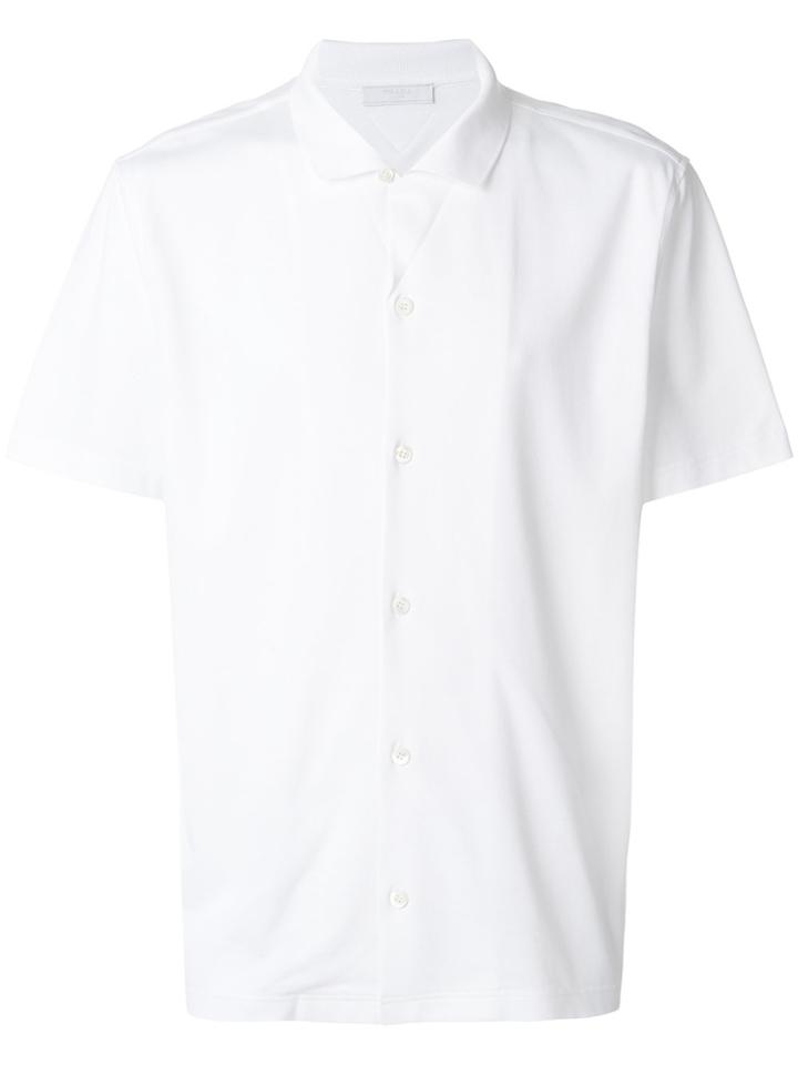 Prada Open Collar Short Sleeve Shirt - White