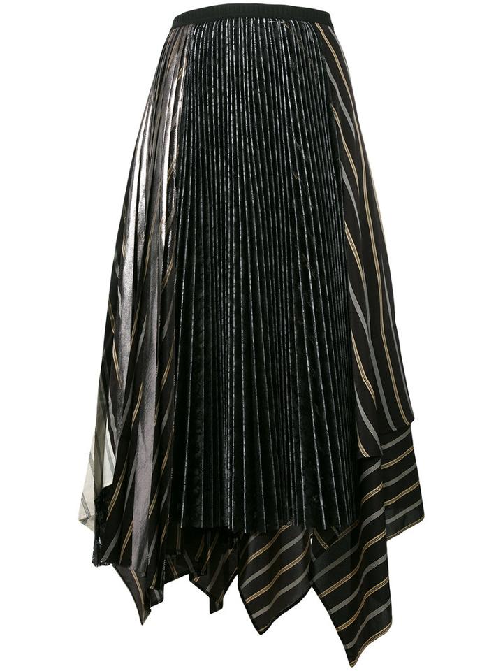 Antonio Marras - Asymmetric Pleat Skirt - Women - Polyester - 44, Black, Polyester