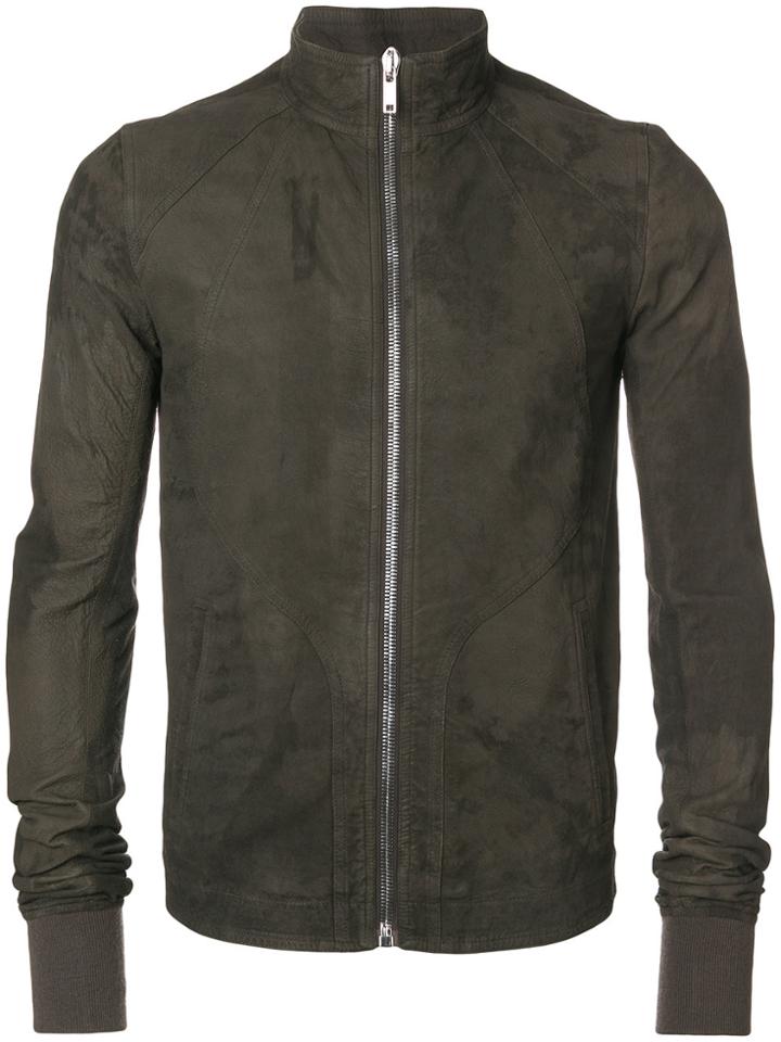 Rick Owens Fitted Lambskin Jacket - Grey