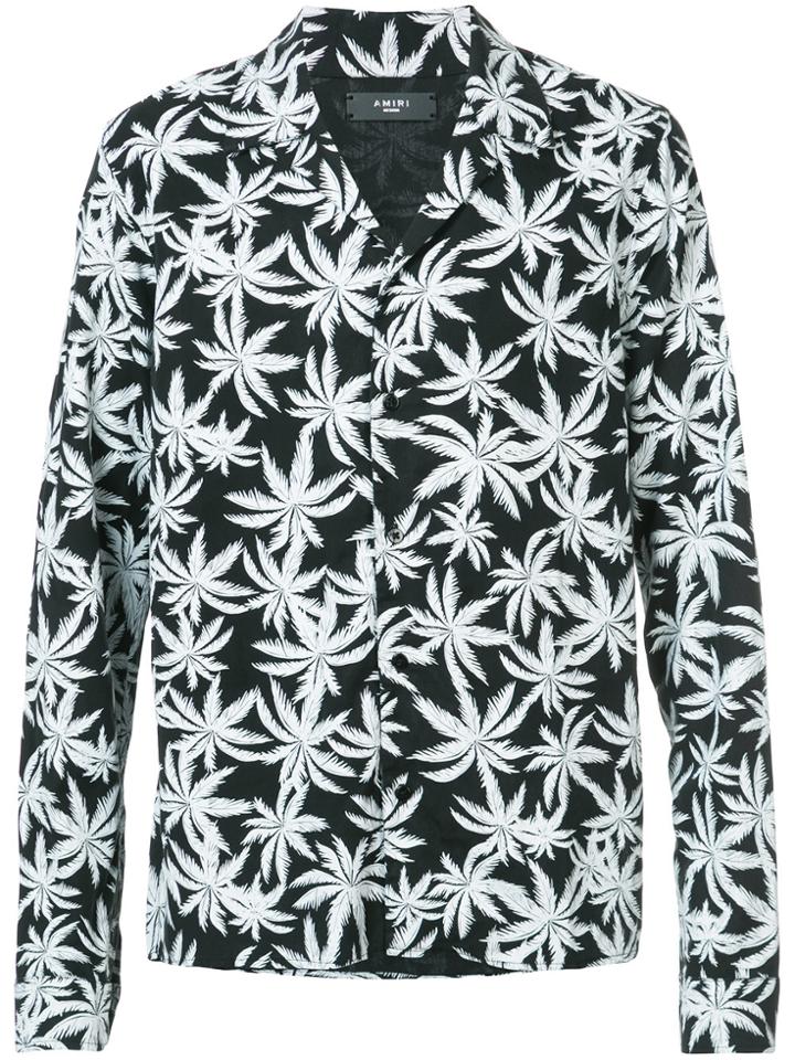 Amiri Palm Print Shirt - Black